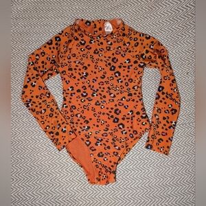 Cat & Jack Orange Leopard Print Bodysuit